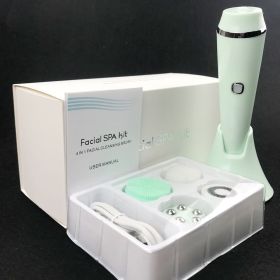 4-in-1 Rechargeable Facial Cleansing Brush with 4 Heads & 3 Speeds (Color: Green) 4-in-1 Rechargeable Facial Cleansing Brush with 4 Heads & 3 Speeds (Color: Green)
